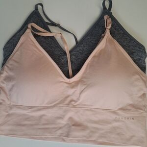 Danskin Intimates Sports Bras - Cream and Gray (2 bras)